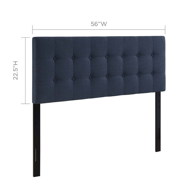 Modway Furniture Emily Upholstered Fabric Full Headboard by Modway - Modern Button-Tufted Design for Stylish Bedrooms Navy MOD-5172-NAV