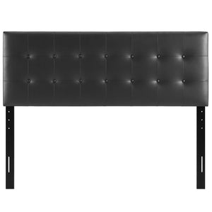 Modway Furniture Emily Upholstered Vinyl Full Headboard by Modway – Stylish Button-Tufted Design for Modern Bedrooms Black MOD-5173-BLK
