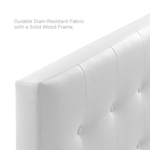 Modway Furniture Emily Upholstered Vinyl Full Headboard by Modway – Stylish Button-Tufted Design for Modern Bedrooms White MOD-5173-WHI