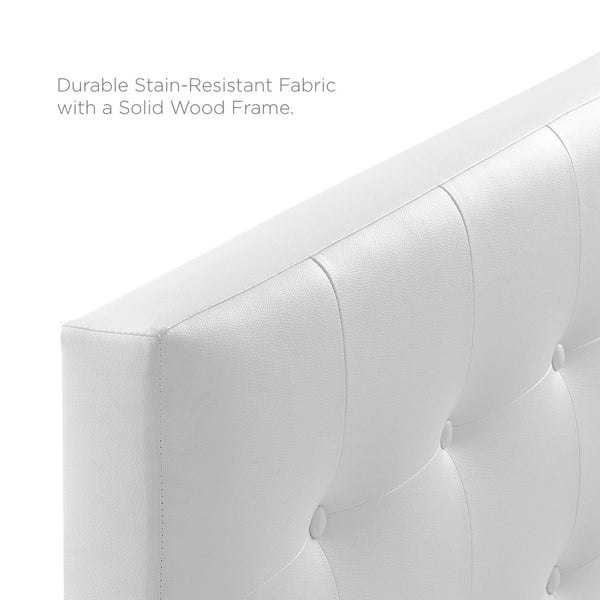 Modway Furniture Emily Upholstered Vinyl Full Headboard by Modway – Stylish Button-Tufted Design for Modern Bedrooms White MOD-5173-WHI