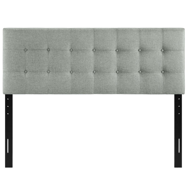 Modway Furniture Emily Upholstered Fabric King Headboard – Timeless Modern Elegance, Button-Tufted Design for Comfort Gray MOD-5174-GRY