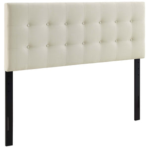 Modway Furniture Emily Upholstered Fabric King Headboard – Timeless Modern Elegance, Button-Tufted Design for Comfort Ivory MOD-5174-IVO