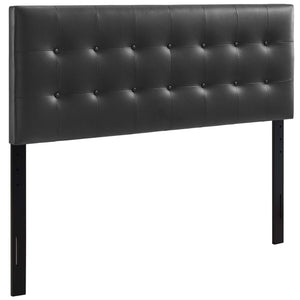 Modway Furniture Emily Upholstered Vinyl King Headboard by Modway – Luxurious Tufted Design for Modern Bedrooms Black MOD-5175-BLK