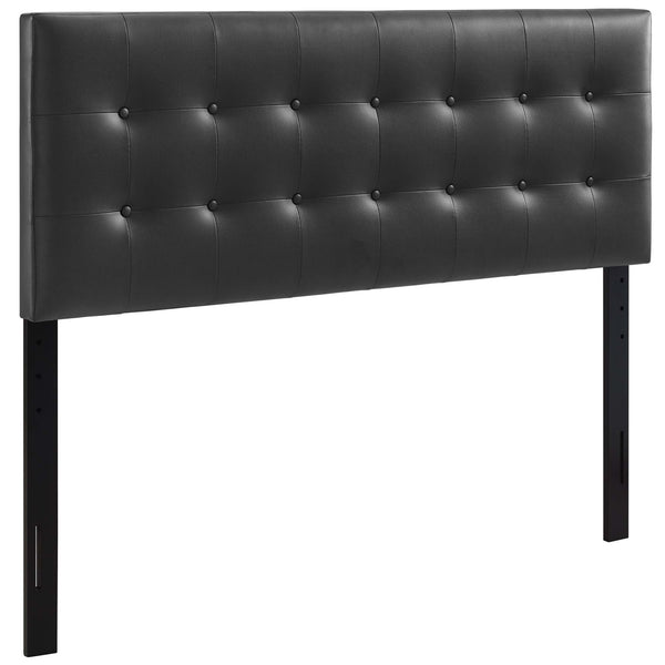 Modway Furniture Emily Upholstered Vinyl King Headboard by Modway – Luxurious Tufted Design for Modern Bedrooms Black MOD-5175-BLK