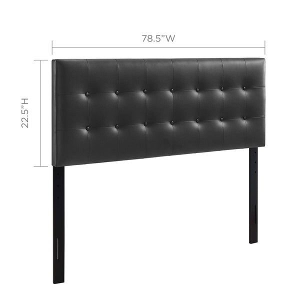 Modway Furniture Emily Upholstered Vinyl King Headboard by Modway – Luxurious Tufted Design for Modern Bedrooms Black MOD-5175-BLK