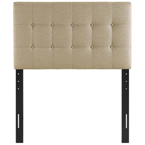 Modway Furniture Emily Upholstered Fabric Twin Headboard - Stylish Button-Tufted Design for Modern Bedrooms Beige MOD-5176-BEI