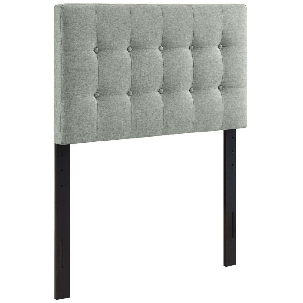 Modway Furniture Emily Upholstered Fabric Twin Headboard - Stylish Button-Tufted Design for Modern Bedrooms Gray MOD-5176-GRY