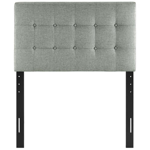 Modway Furniture Emily Upholstered Fabric Twin Headboard - Stylish Button-Tufted Design for Modern Bedrooms Gray MOD-5176-GRY