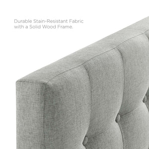 Modway Furniture Emily Upholstered Fabric Twin Headboard - Stylish Button-Tufted Design for Modern Bedrooms Gray MOD-5176-GRY