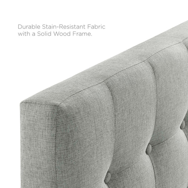 Modway Furniture Emily Upholstered Fabric Twin Headboard - Stylish Button-Tufted Design for Modern Bedrooms Gray MOD-5176-GRY
