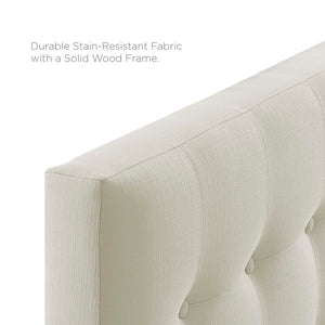 Modway Furniture Emily Upholstered Fabric Twin Headboard - Stylish Button-Tufted Design for Modern Bedrooms Ivory MOD-5176-IVO