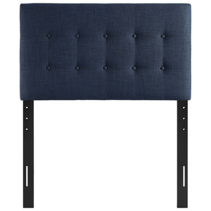 Modway Furniture Emily Upholstered Fabric Twin Headboard - Stylish Button-Tufted Design for Modern Bedrooms Navy MOD-5176-NAV