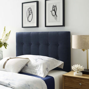 Modway Furniture Emily Upholstered Fabric Twin Headboard - Stylish Button-Tufted Design for Modern Bedrooms Navy MOD-5176-NAV