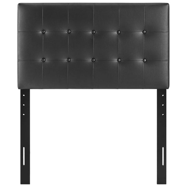 Modway Furniture Emily Upholstered Twin Headboard by Modway - Elegant Button-Tufted Faux Leather for Modern Bedrooms Black MOD-5177-BLK