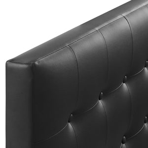 Modway Furniture Emily Upholstered Twin Headboard by Modway - Elegant Button-Tufted Faux Leather for Modern Bedrooms Black MOD-5177-BLK