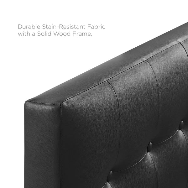 Modway Furniture Emily Upholstered Twin Headboard by Modway - Elegant Button-Tufted Faux Leather for Modern Bedrooms Black MOD-5177-BLK