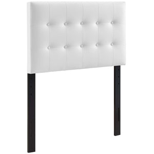 Modway Furniture Emily Upholstered Twin Headboard by Modway - Elegant Button-Tufted Faux Leather for Modern Bedrooms White MOD-5177-WHI