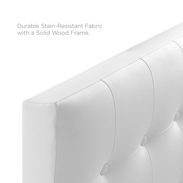 Modway Furniture Emily Upholstered Twin Headboard by Modway - Elegant Button-Tufted Faux Leather for Modern Bedrooms White MOD-5177-WHI