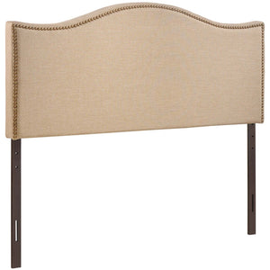 Modway Furniture Curl Queen Headboard - Modern Upholstered Design with Nailhead Trim for Stylish Bedroom Elegance Cafe MOD-5206-CAF