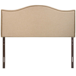 Modway Furniture Curl Queen Headboard - Modern Upholstered Design with Nailhead Trim for Stylish Bedroom Elegance Cafe MOD-5206-CAF