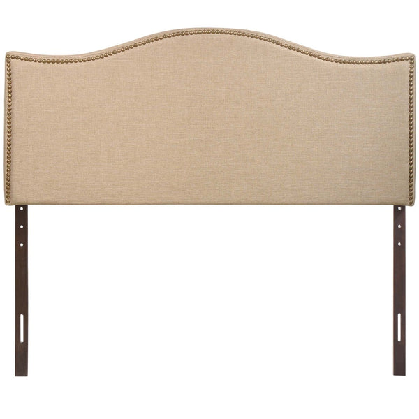 Modway Furniture Curl Queen Headboard - Modern Upholstered Design with Nailhead Trim for Stylish Bedroom Elegance Cafe MOD-5206-CAF