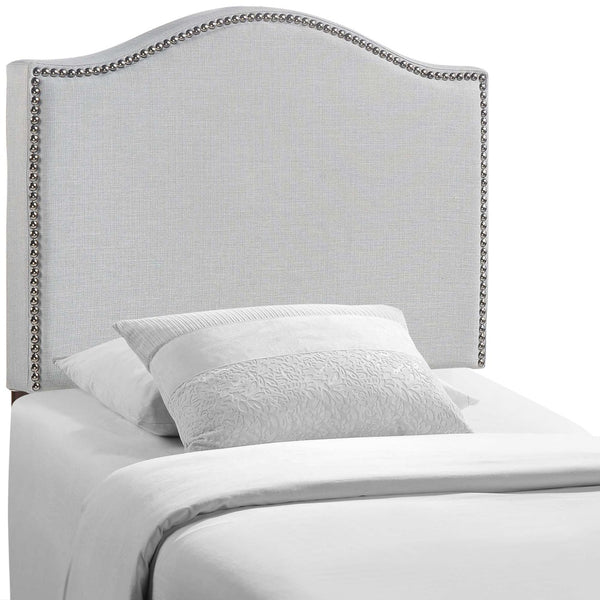 Modway Furniture Curl Nailhead Upholstered Twin Headboard - Modern Elegance with Adjustable Height for Comfort & Style Sky Gray MOD-5209-GRY