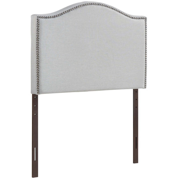 Modway Furniture Curl Nailhead Upholstered Twin Headboard - Modern Elegance with Adjustable Height for Comfort & Style Sky Gray MOD-5209-GRY
