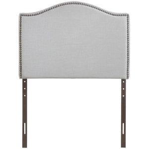 Modway Furniture Curl Nailhead Upholstered Twin Headboard - Modern Elegance with Adjustable Height for Comfort & Style Sky Gray MOD-5209-GRY