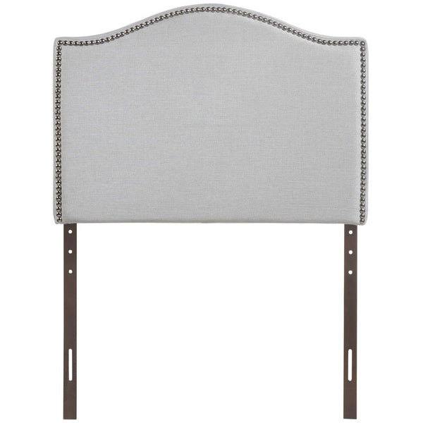 Modway Furniture Curl Nailhead Upholstered Twin Headboard - Modern Elegance with Adjustable Height for Comfort & Style Sky Gray MOD-5209-GRY