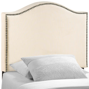 Modway Furniture Curl Nailhead Upholstered Twin Headboard - Modern Elegance with Adjustable Height for Comfort & Style Ivory MOD-5209-IVO