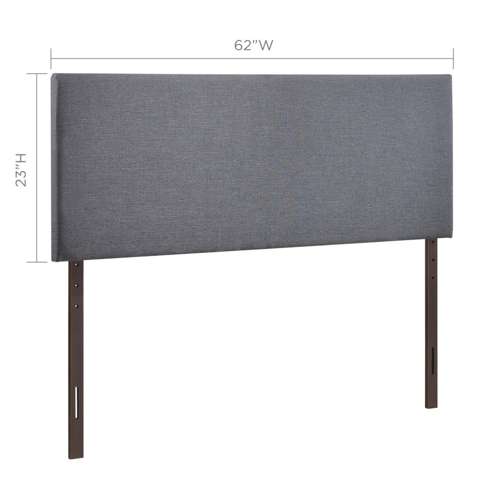 Modway Furniture Region Upholstered Queen Headboard by Modway - Modern Elegance with Soft Linen Fabric Design Smoke MOD-5211-SMK