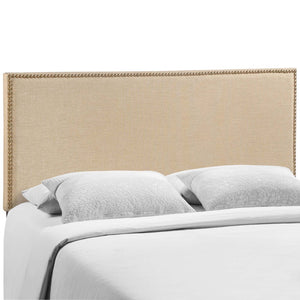 Modway Furniture Region Nailhead Upholstered Queen Headboard - Contemporary Elegance with Durable Support & Easy Mounting Cafe MOD-5215-CAF