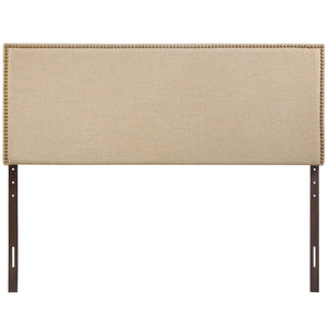 Modway Furniture Region Nailhead Upholstered Queen Headboard - Contemporary Elegance with Durable Support & Easy Mounting Cafe MOD-5215-CAF