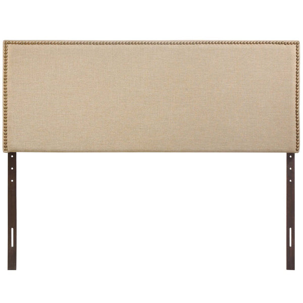 Modway Furniture Region Nailhead Upholstered Queen Headboard - Contemporary Elegance with Durable Support & Easy Mounting Cafe MOD-5215-CAF
