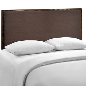 Modway Furniture Region Nailhead Upholstered Queen Headboard - Contemporary Elegance with Durable Support & Easy Mounting Dark Brown MOD-5215-DBR