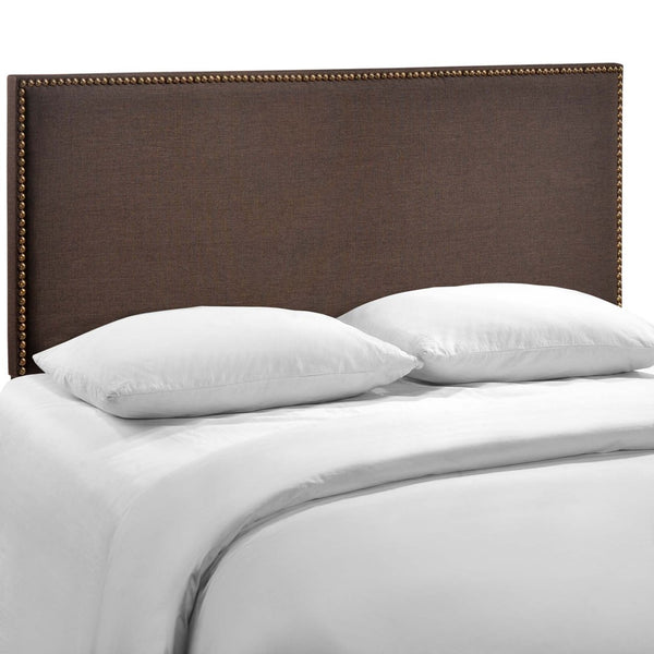 Modway Furniture Region Nailhead Upholstered Queen Headboard - Contemporary Elegance with Durable Support & Easy Mounting Dark Brown MOD-5215-DBR
