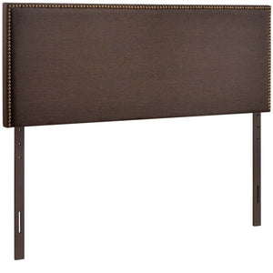 Modway Furniture Region Nailhead Upholstered Queen Headboard - Contemporary Elegance with Durable Support & Easy Mounting Dark Brown MOD-5215-DBR
