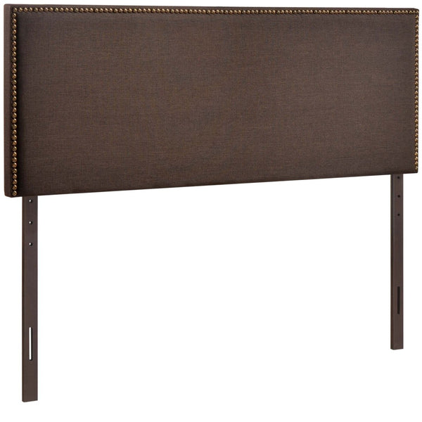Modway Furniture Region Nailhead Upholstered Queen Headboard - Contemporary Elegance with Durable Support & Easy Mounting Dark Brown MOD-5215-DBR