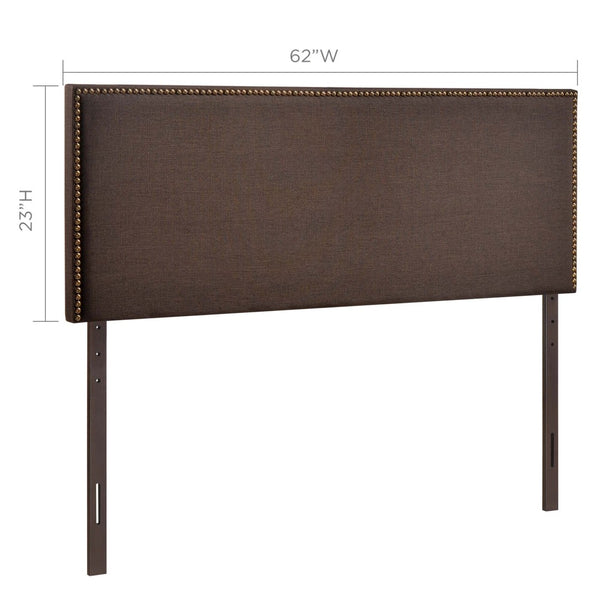 Modway Furniture Region Nailhead Upholstered Queen Headboard - Contemporary Elegance with Durable Support & Easy Mounting Dark Brown MOD-5215-DBR