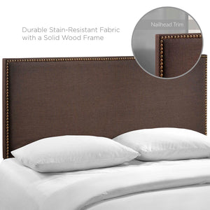 Modway Furniture Region Nailhead Upholstered Queen Headboard - Contemporary Elegance with Durable Support & Easy Mounting Dark Brown MOD-5215-DBR