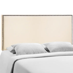 Modway Furniture Region Nailhead Upholstered Queen Headboard - Contemporary Elegance with Durable Support & Easy Mounting Ivory MOD-5215-IVO