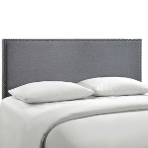 Modway Furniture Region Nailhead Upholstered Queen Headboard - Contemporary Elegance with Durable Support & Easy Mounting Smoke MOD-5215-SMK