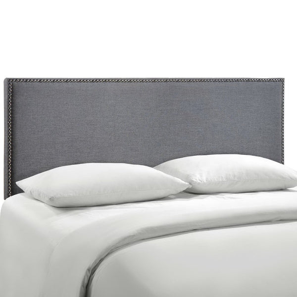 Modway Furniture Region Nailhead Upholstered Queen Headboard - Contemporary Elegance with Durable Support & Easy Mounting Smoke MOD-5215-SMK