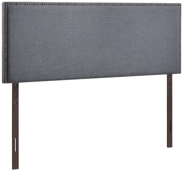 Modway Furniture Region Nailhead Upholstered Queen Headboard - Contemporary Elegance with Durable Support & Easy Mounting Smoke MOD-5215-SMK