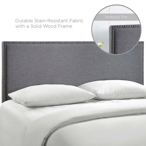 Modway Furniture Region Nailhead Upholstered Queen Headboard - Contemporary Elegance with Durable Support & Easy Mounting Smoke MOD-5215-SMK