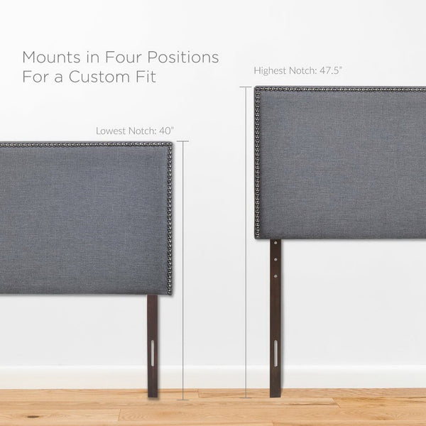 Modway Furniture Region Nailhead Upholstered Queen Headboard - Contemporary Elegance with Durable Support & Easy Mounting Smoke MOD-5215-SMK