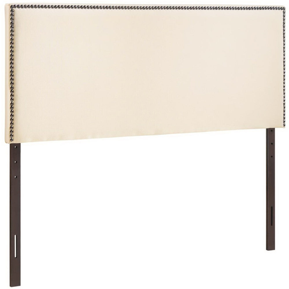 Modway Furniture Region Nailhead Upholstered Full Headboard - Elegant Linen Design with Sophisticated Nailhead Trim MOD-5217-IVO