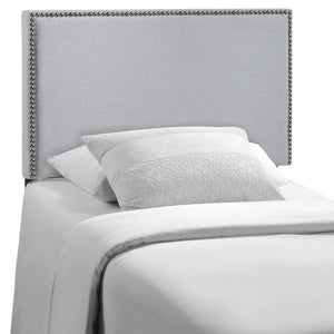 Modway Furniture Region Upholstered Twin Headboard by Modway - Sky Gray | Elegant Linen Fabric & Nailhead Trim MOD-5218-GRY