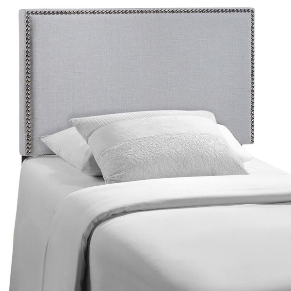 Modway Furniture Region Upholstered Twin Headboard by Modway - Sky Gray | Elegant Linen Fabric & Nailhead Trim MOD-5218-GRY