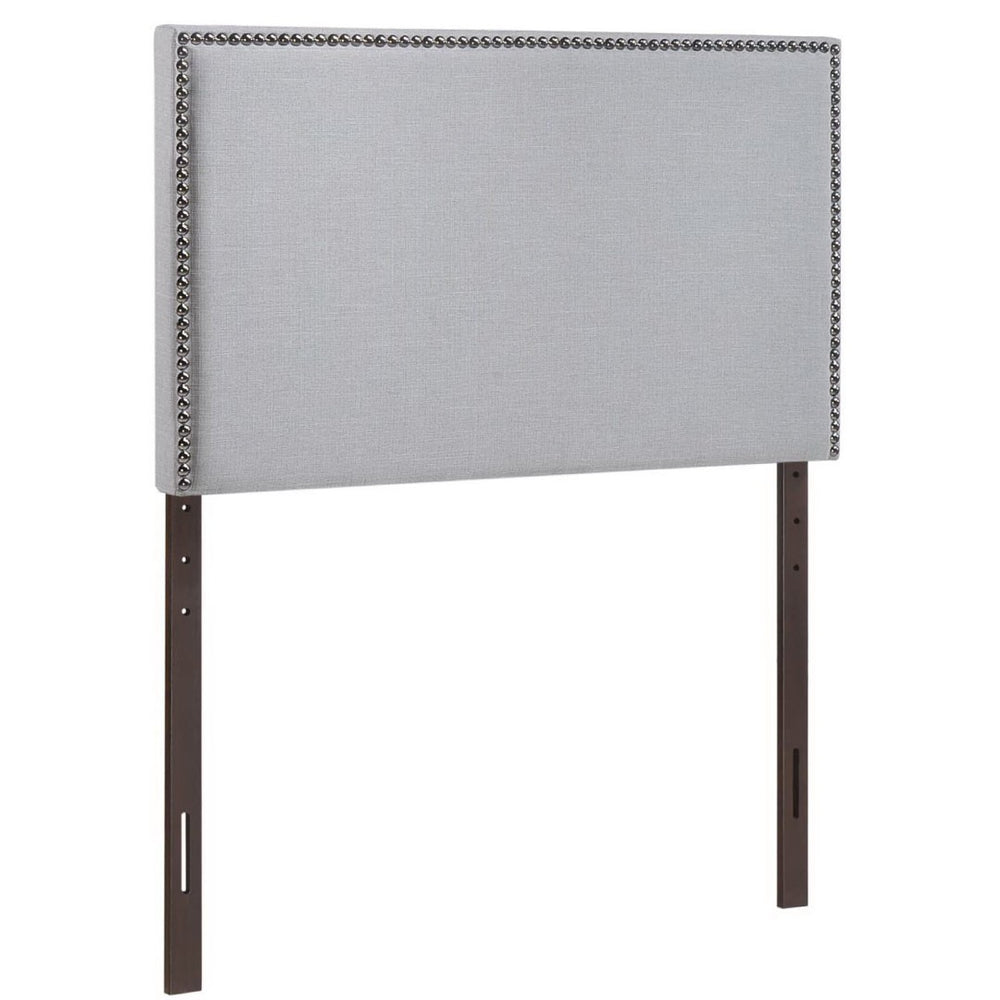 Modway Furniture Region Upholstered Twin Headboard by Modway - Sky Gray | Elegant Linen Fabric & Nailhead Trim MOD-5218-GRY